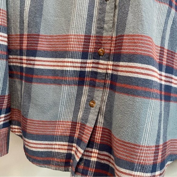 Rip Curl Button Up Shirt Womens Size M Blue Checked Long Sleeve Collared Pocket - Picture 5 of 16